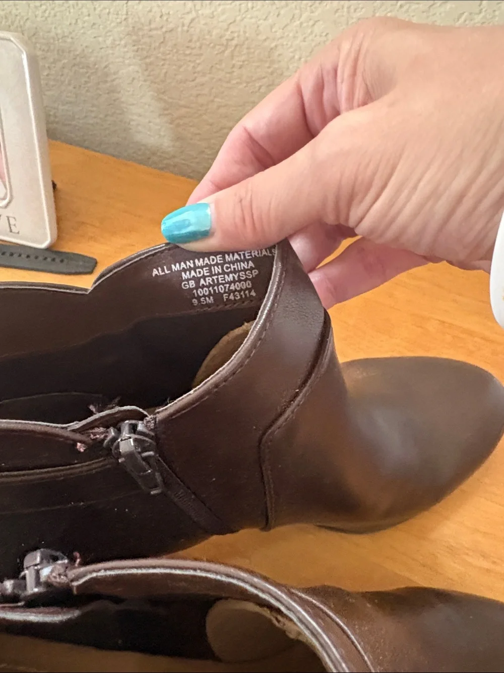 Gianni Bini Dark Brown Leather Ankle Booties with Side Zip